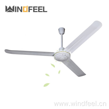 56 Inch SMC Style AC Ceiling Fan with Three Flat Metal Blades for South America Market